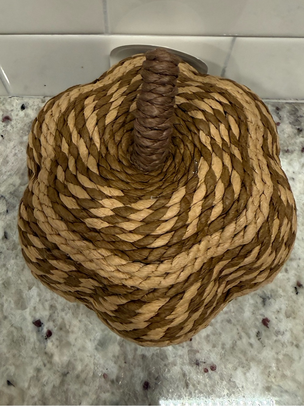 Threshold Fall Decor: Medium Natural Woven Pumpkin Accent in Natural Brown Tones - Picture 3 of 7